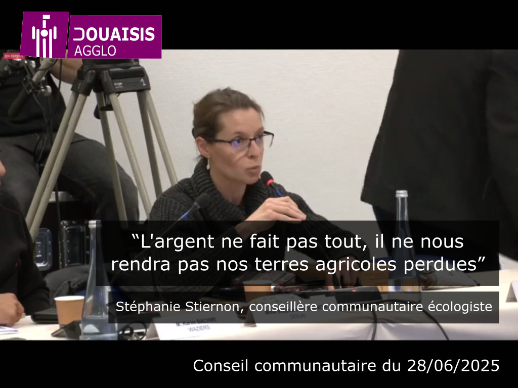 Intervention de Stéphanie Stiernon sur l’extension de ZAC à Douaisis Agglo